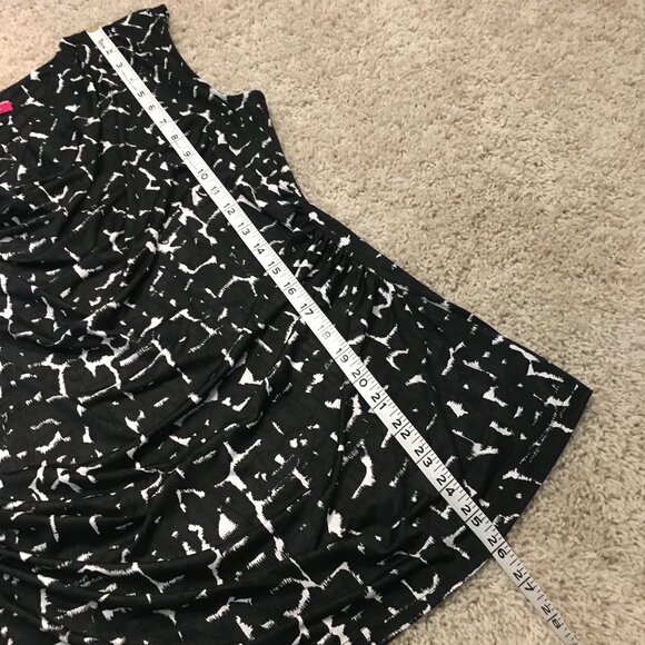 Not Just Pants Ink Blotched Ruched Waist Cowl Neck Tank Top - Picture 14 of 14